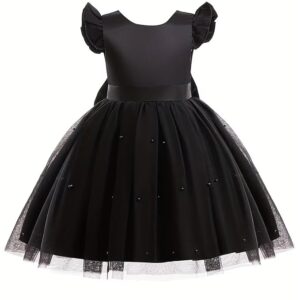 TAGAS Girls Colorblock Mesh Layered Fit and Flare Hem Dress