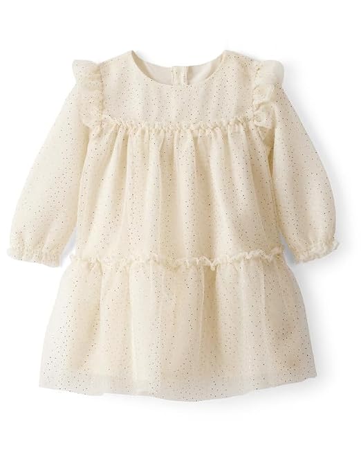 baby frock Carter's Baby Girl Sparkle Polka Dot Tulle Full Sleeve Dress | Elegant Party & Birthday Outfit